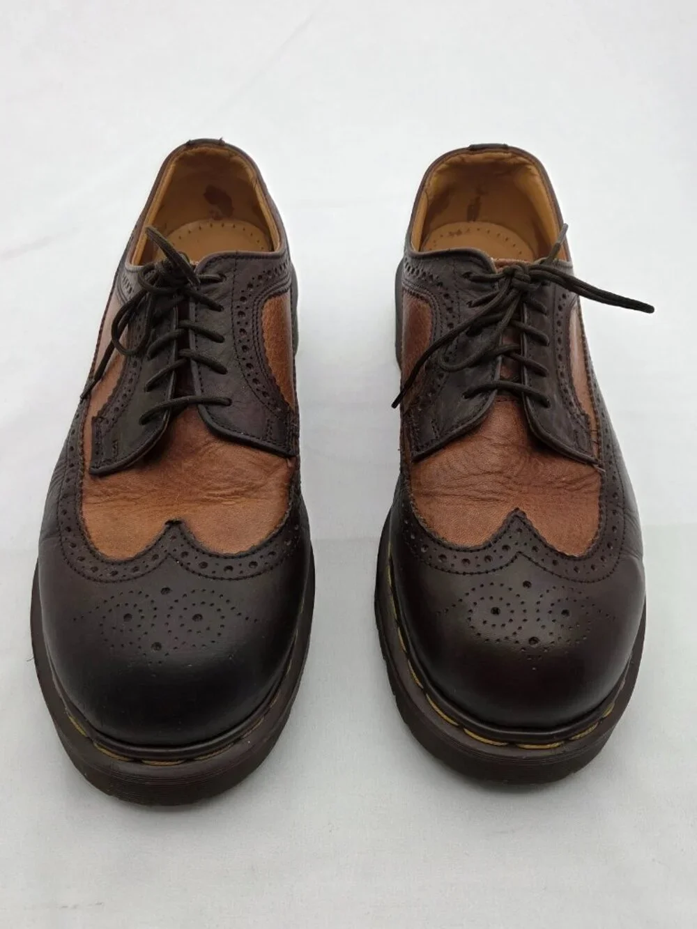 Vintage Dr. Martens 3989 Made in England Leather Wingtip Oxfords - 10